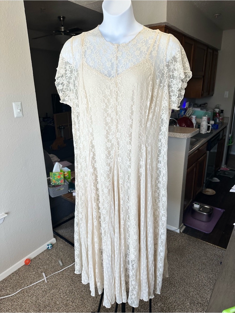 torrid Cream Lace A-Line Maxi Dress